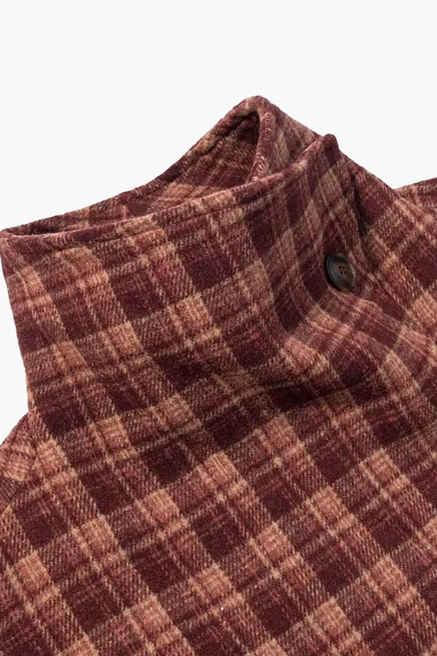 ZEYA - Rachel Plaid Stand Collar Coat