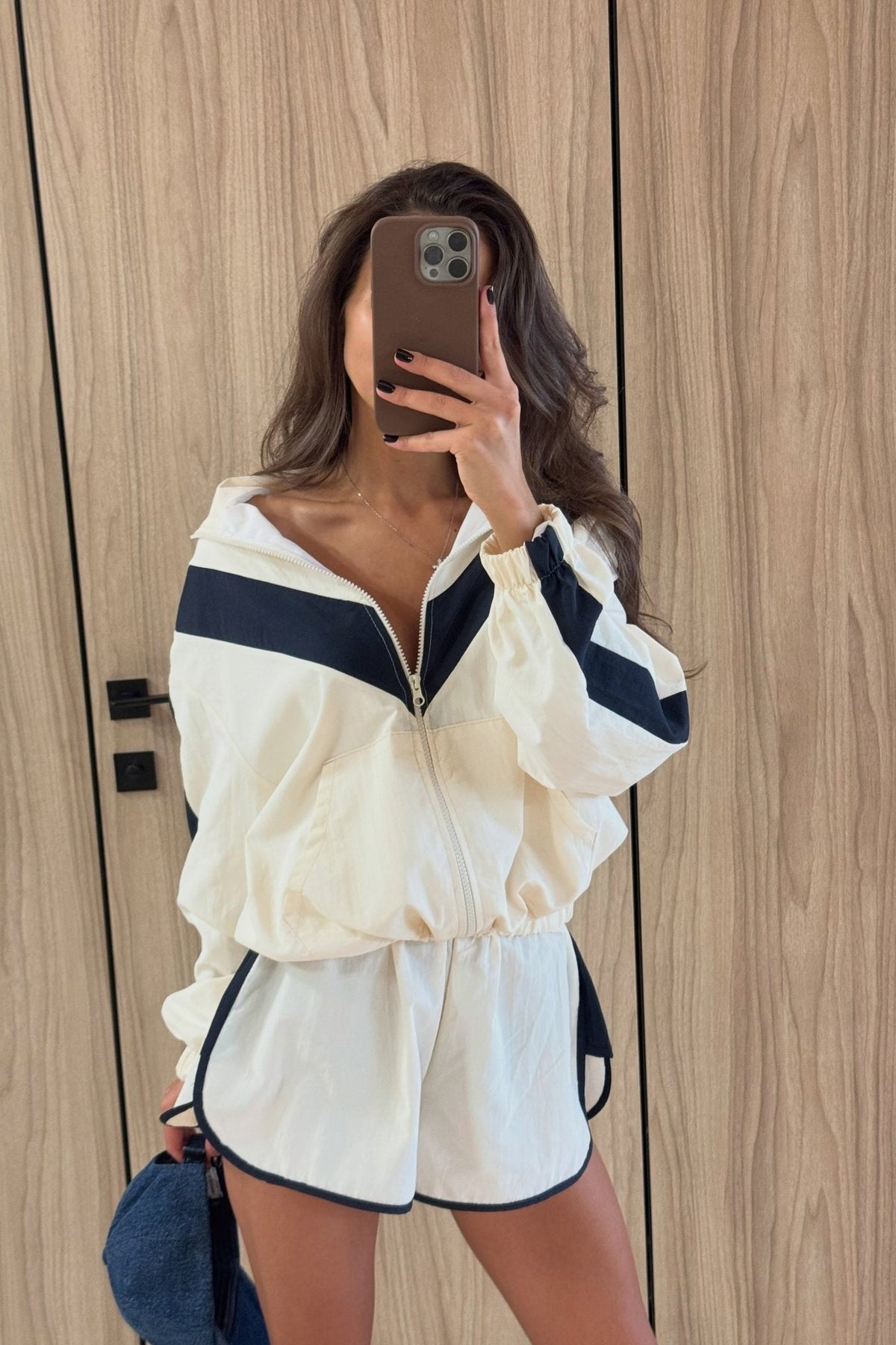 ZEYA - Sandra Chevron Windbreaker Shorts Set