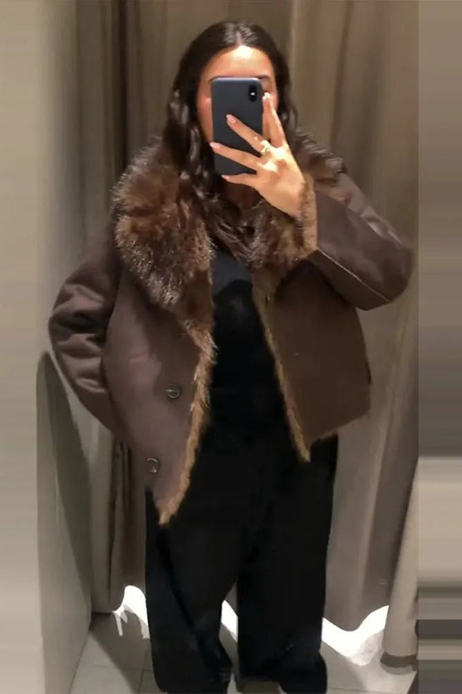 ZEYA - Sandra Reversible Faux Fur Leather Jacket