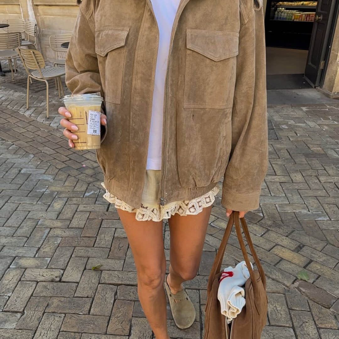 ZEYA - Sandra Suede Moto Jacket