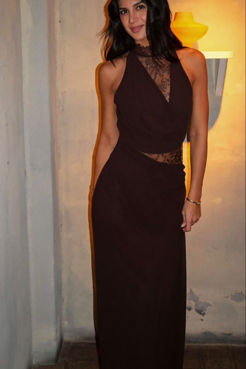ZEYA - Sienna Halter Lace Maxi Dress