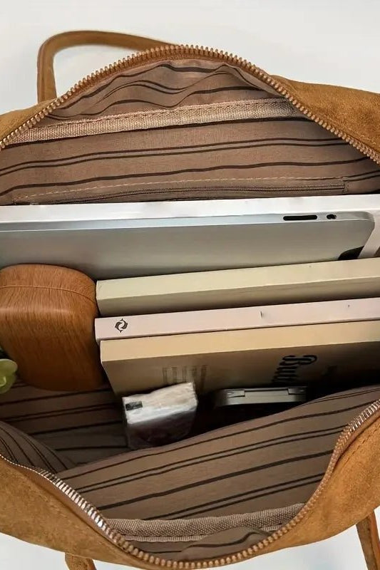 ZEYA - Sofia Vintage Faux Leather Laptop Tote