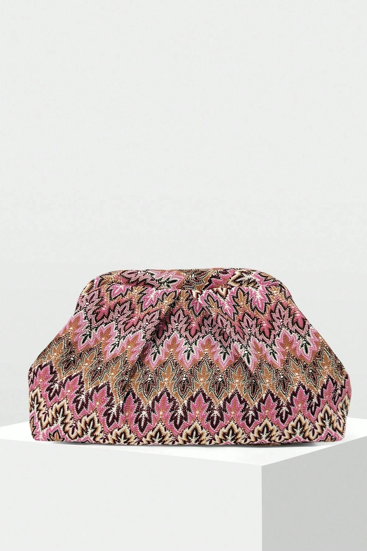 ZEYA - Sophia Jacquard Pleated Clutch