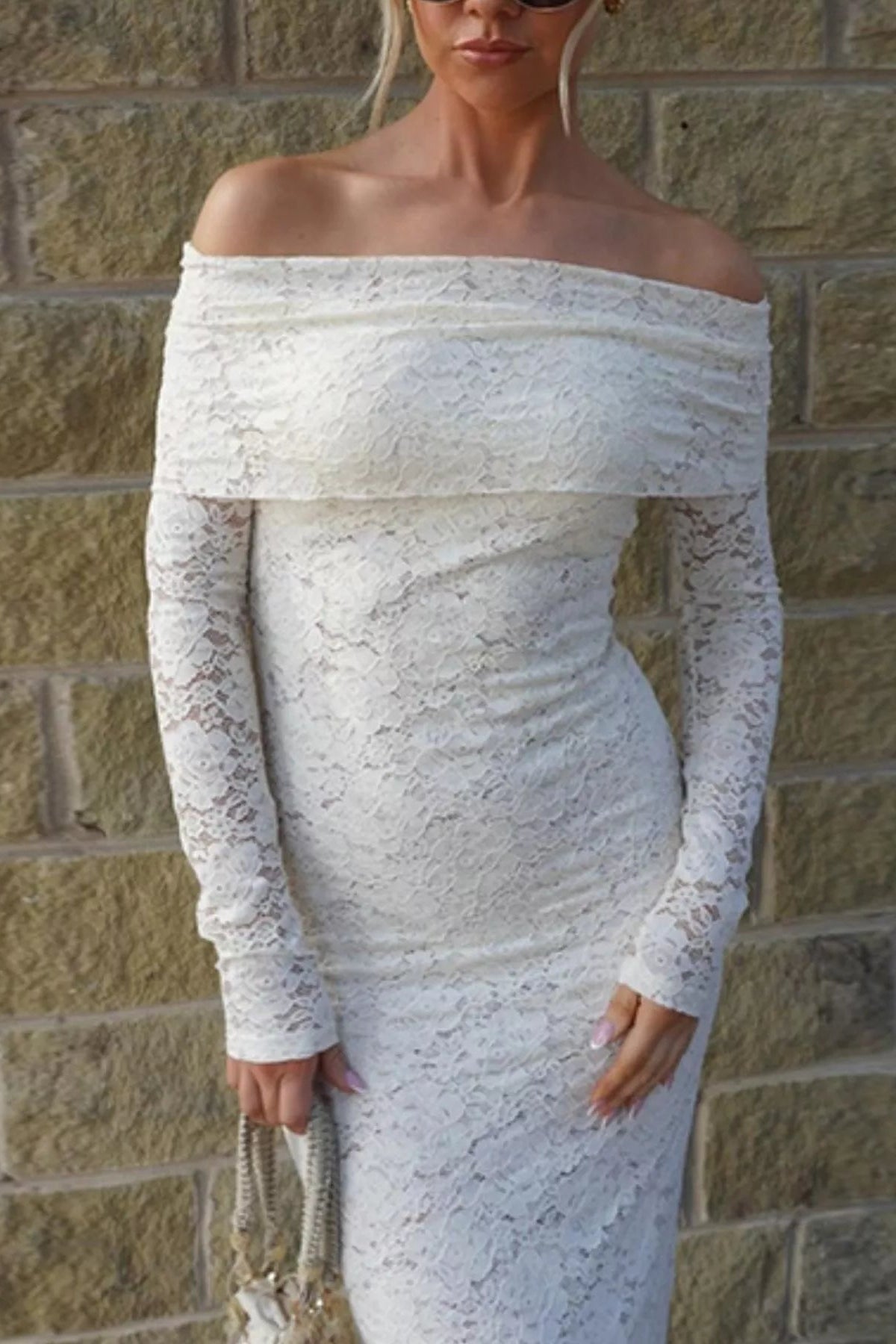 ZEYA - Stella Off - The - Shoulder Lace Maxi Dress
