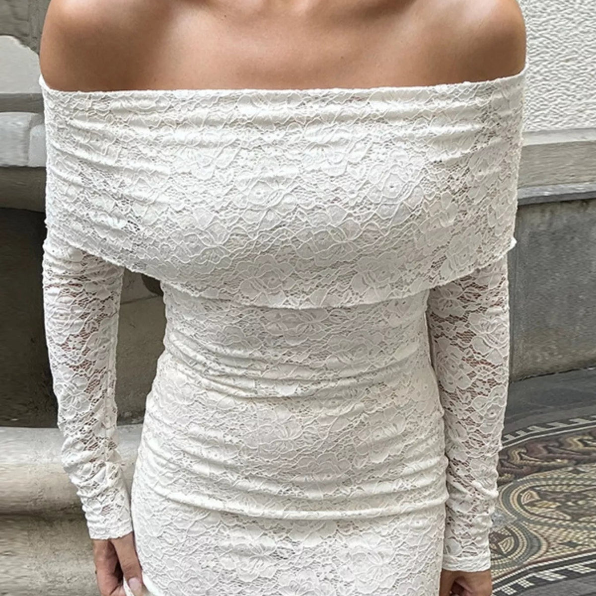 ZEYA - Stella Off - The - Shoulder Lace Maxi Dress