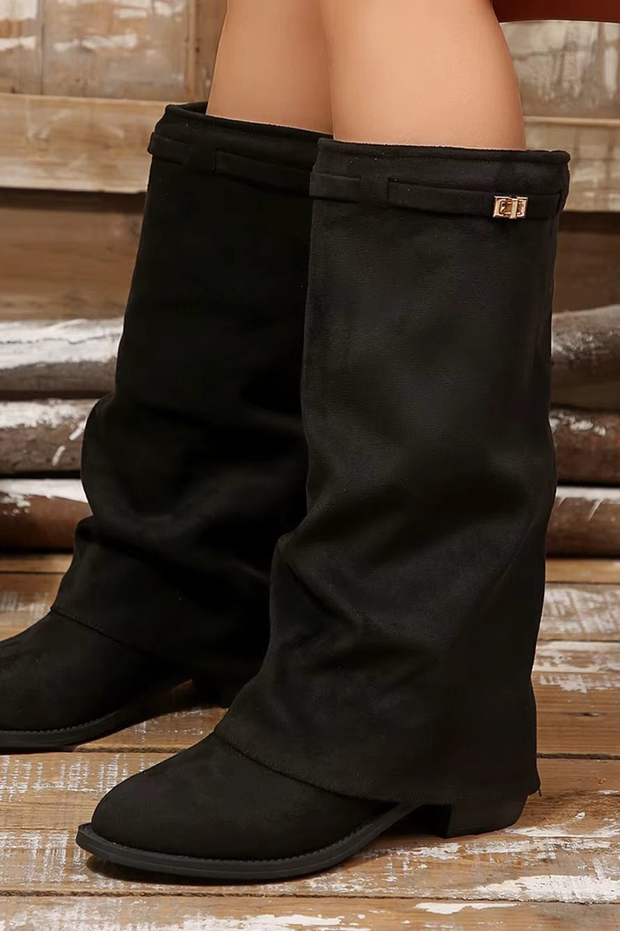 ZEYA - Teresa Faux Suede Knee High Boots