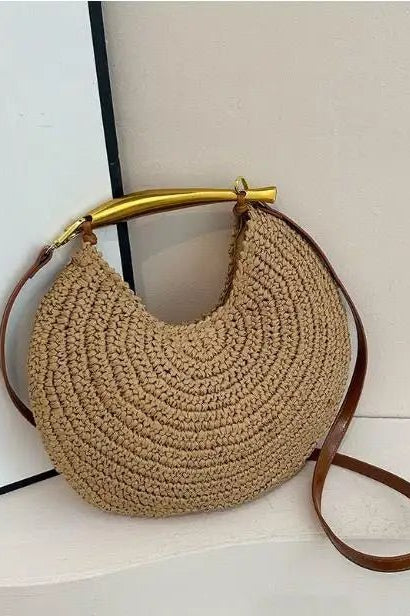 ZEYA - Valeria Sequined Straw Shoulder Bag
