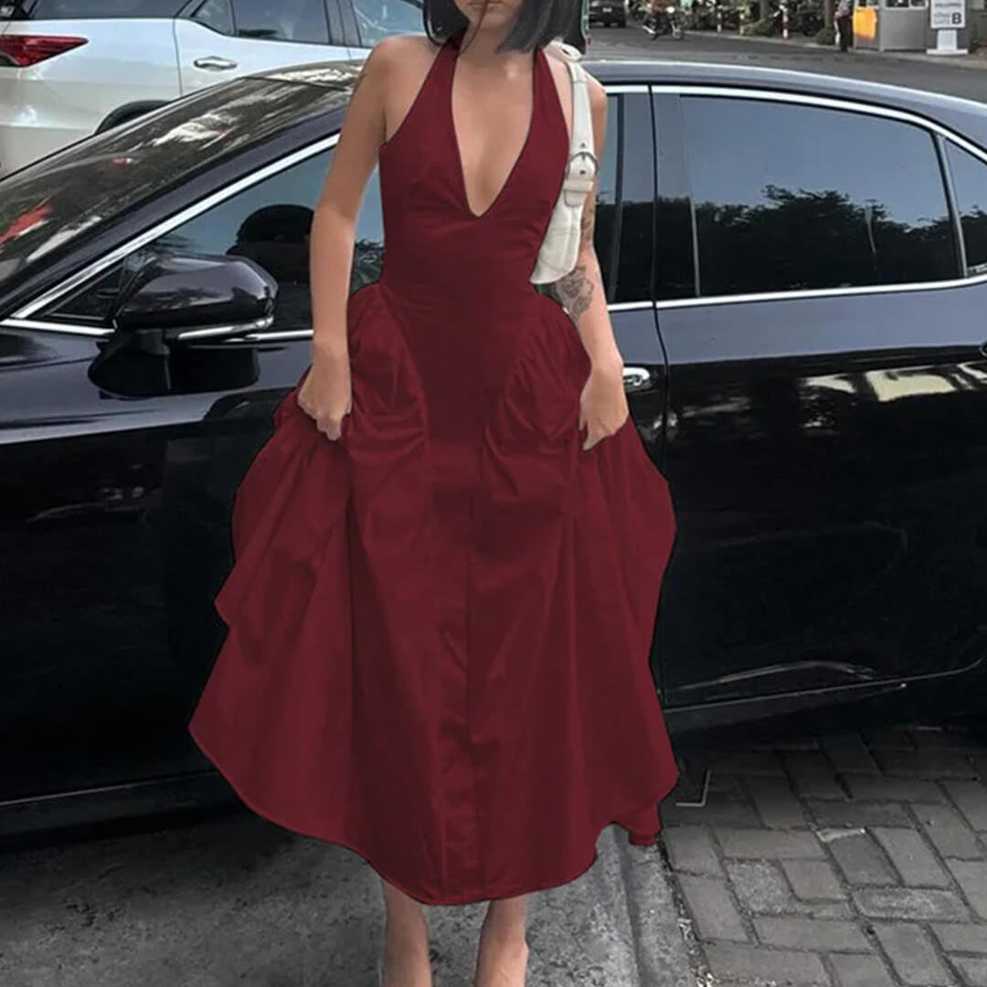 ZEYA - Ximena Deep Neck Maxi Dress