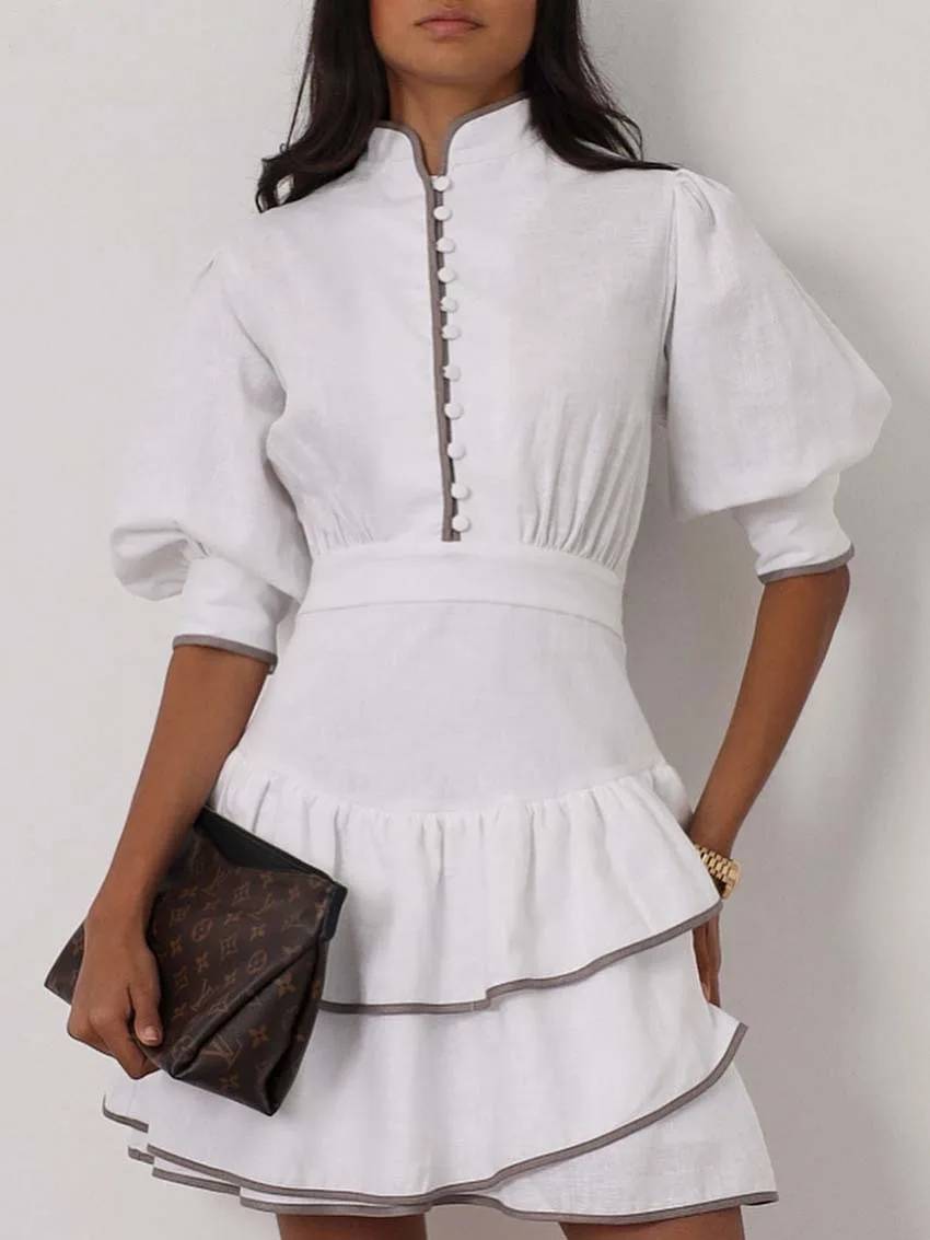 Sofia Patchwork Turtleneck Mini Dress