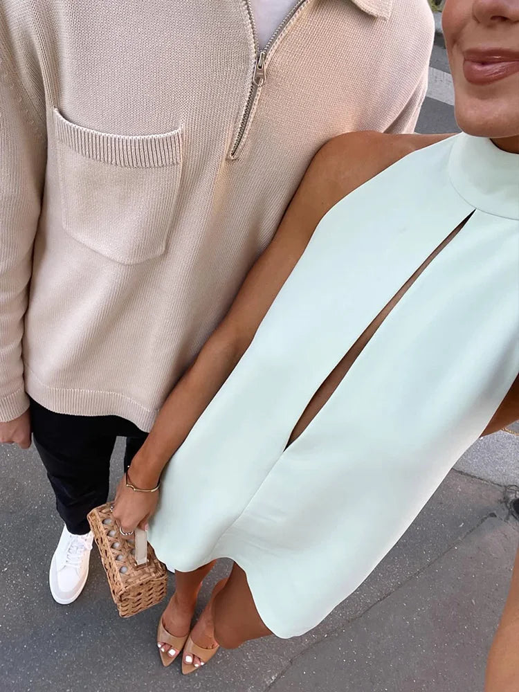 Sophia Halter polokrage mini-klänning