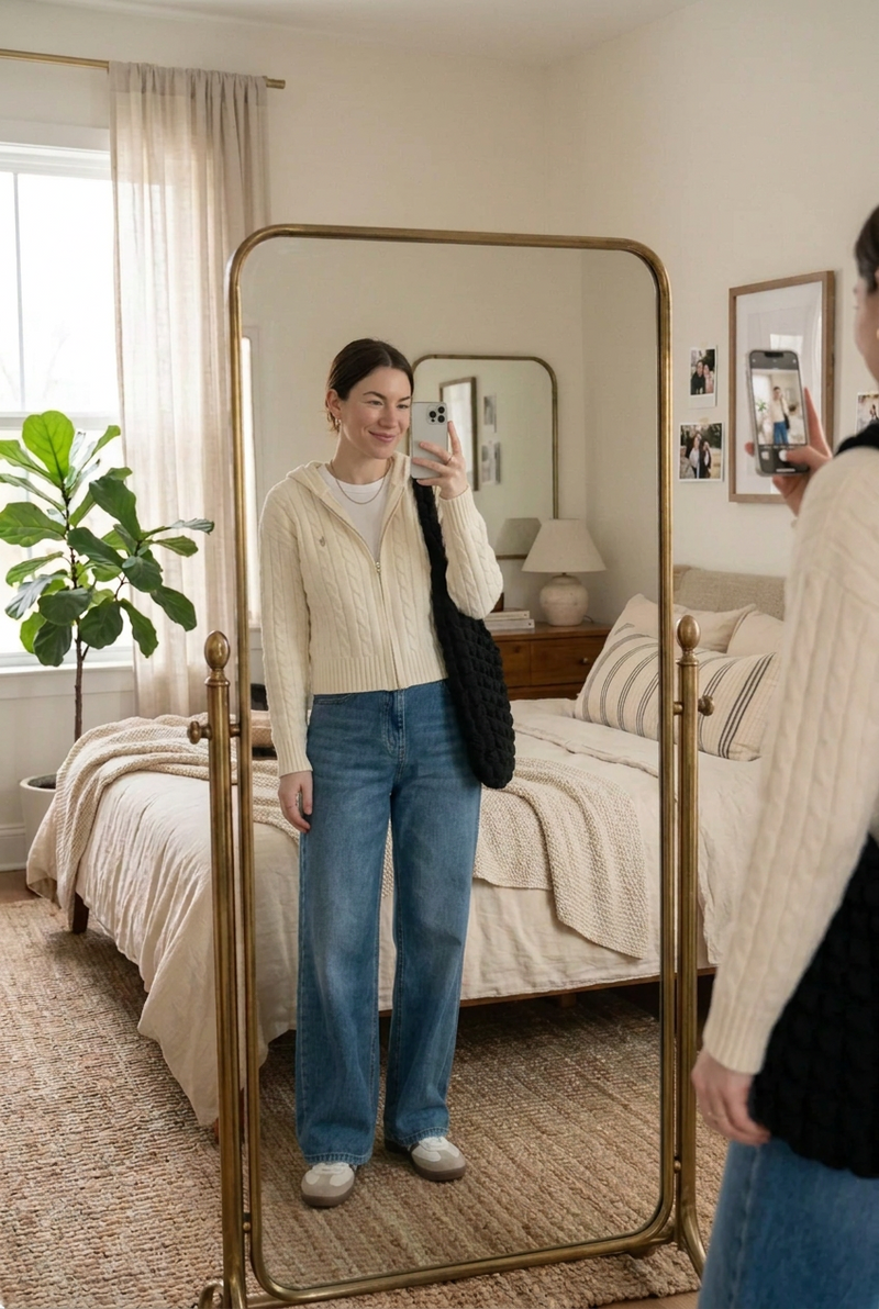 Melanie High Neck Zip Up Knit Cardigan