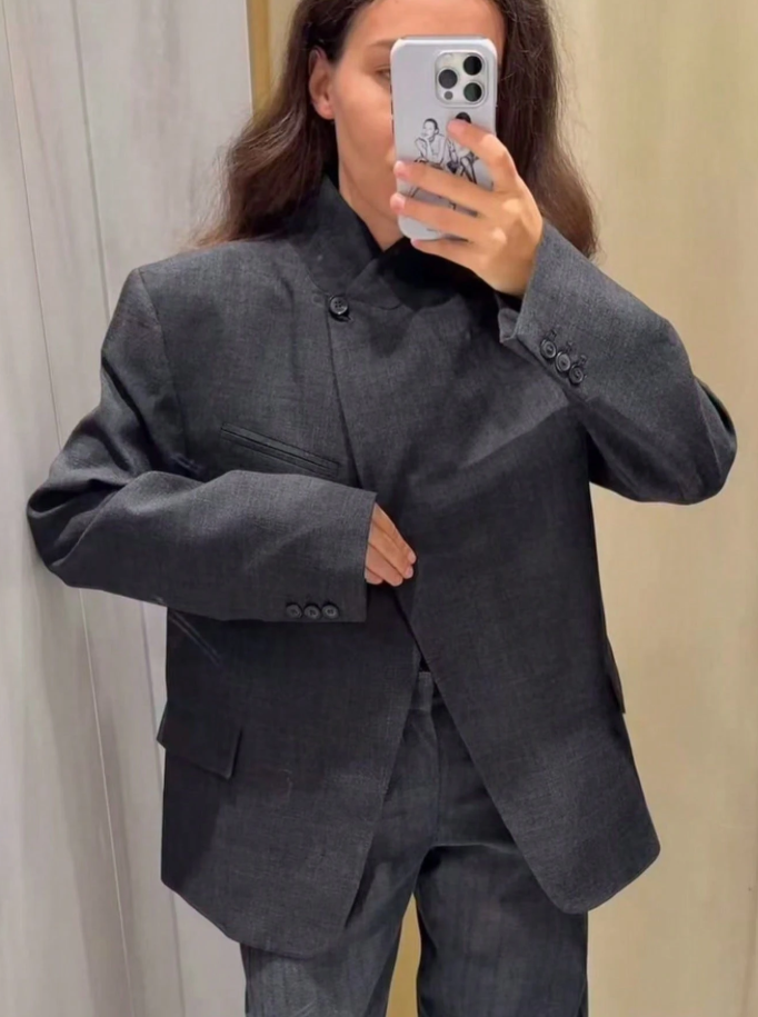 Melanie Rutig Blazer med Ståkrage