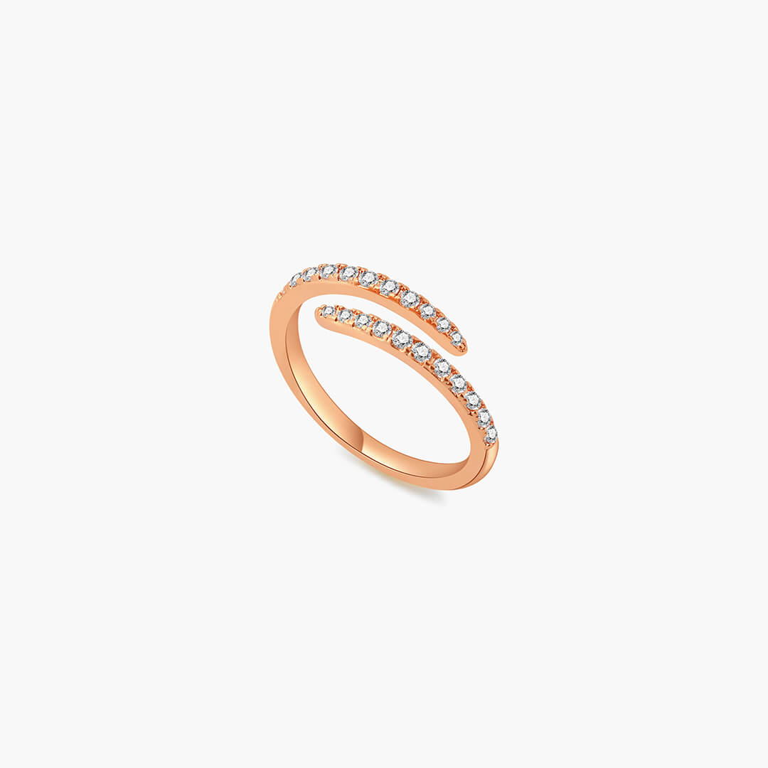 Lydia Twirl Pavé Ring