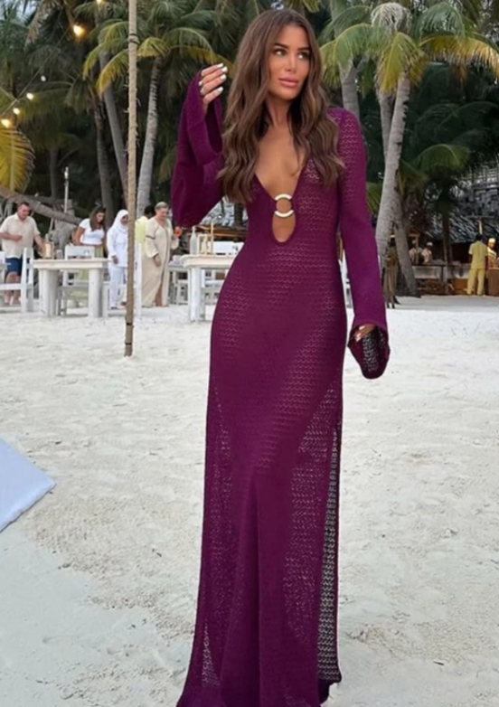 Courtney stickad kroppsnära strandklänning