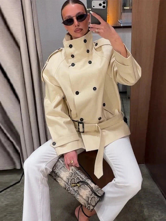 Ella Skräddarsydd Trenchcoat med Ståkrage