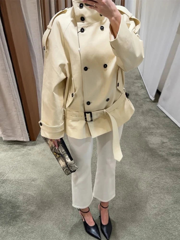Ella Skräddarsydd Trenchcoat med Ståkrage