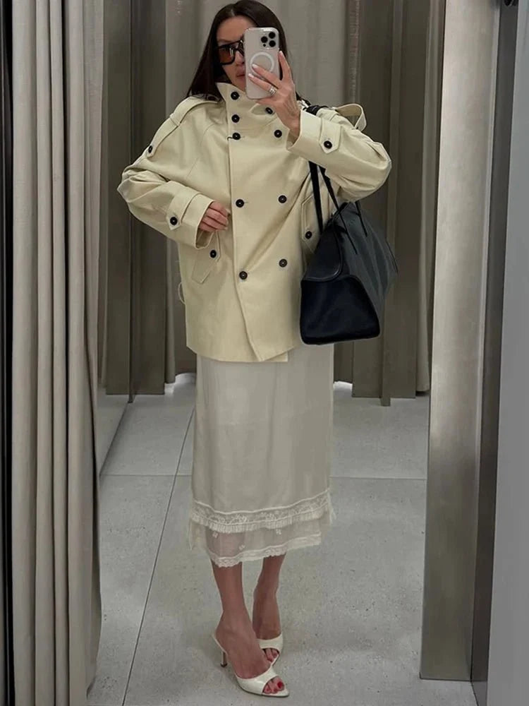 Ella Skräddarsydd Trenchcoat med Ståkrage