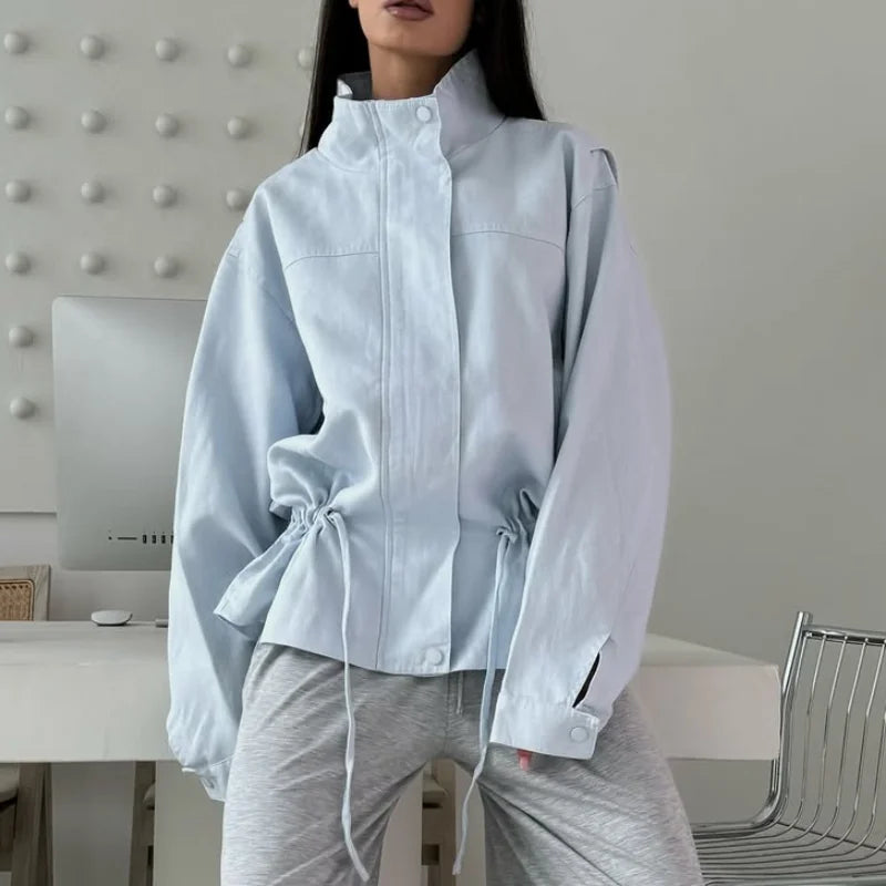 Ellen Drawstring Stand Collar Jacket