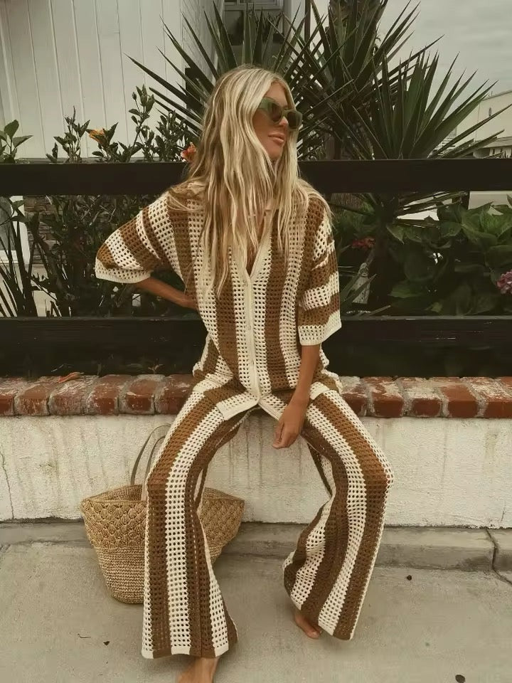 Layla randig virkade set