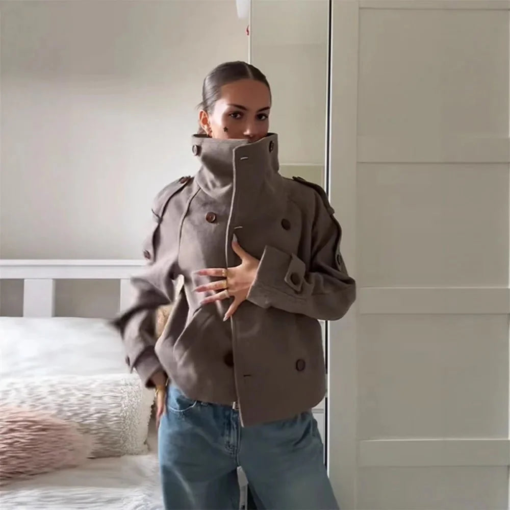 Kelly ståkrage oversized kappa