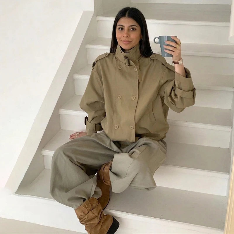 Rachel Utility Croppad Trenchcoat