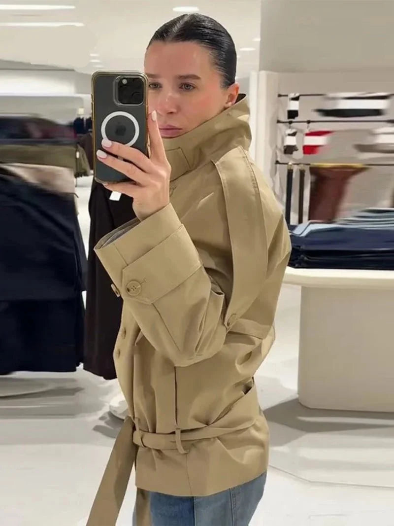 Maria Utility Trenchcoat med hög krage