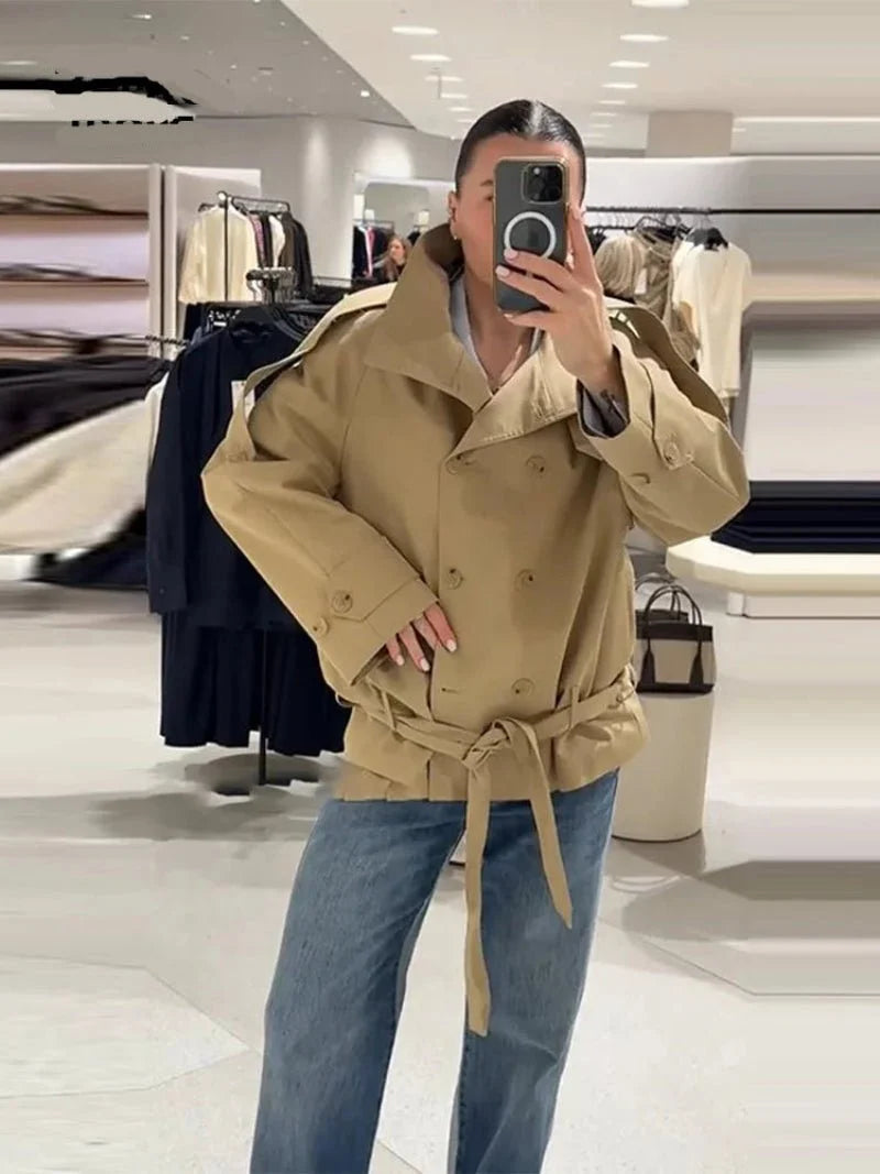 Maria Utility Trenchcoat med hög krage