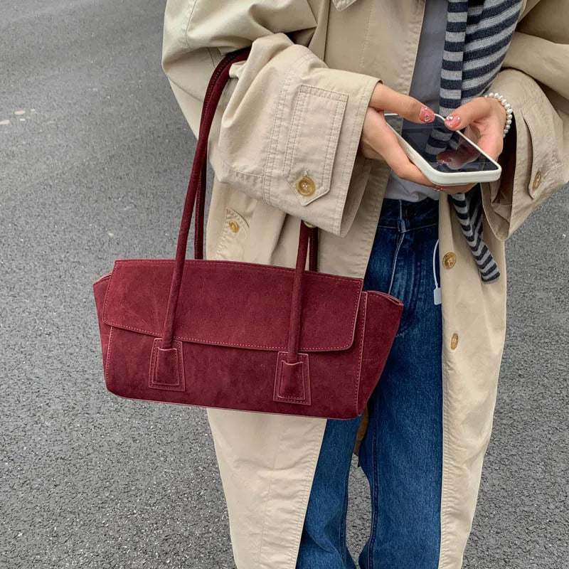 Melissa Vintage Faux Suede Shoulder Bag