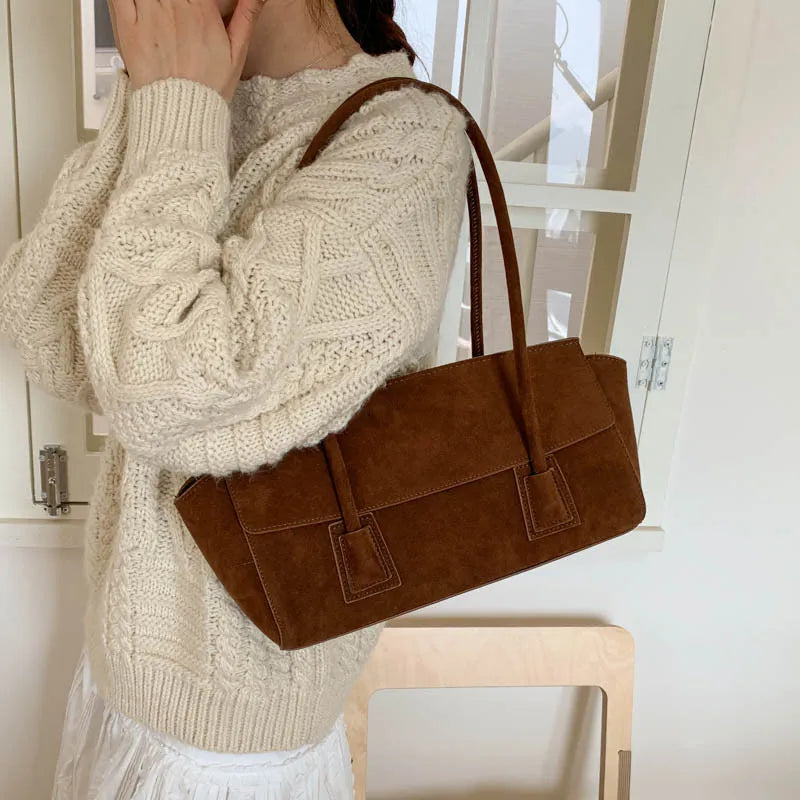 Melissa Vintage Faux Suede Shoulder Bag