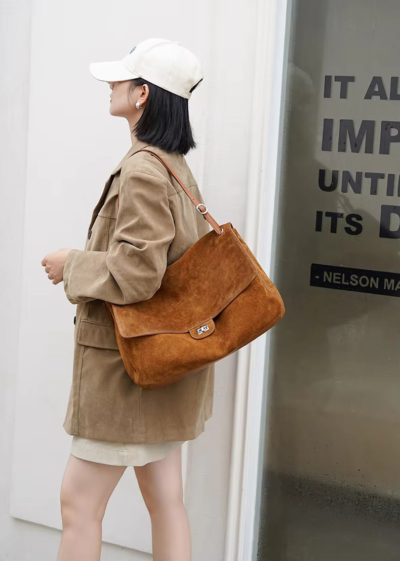 Denise Matte Suede Crossbody Tote