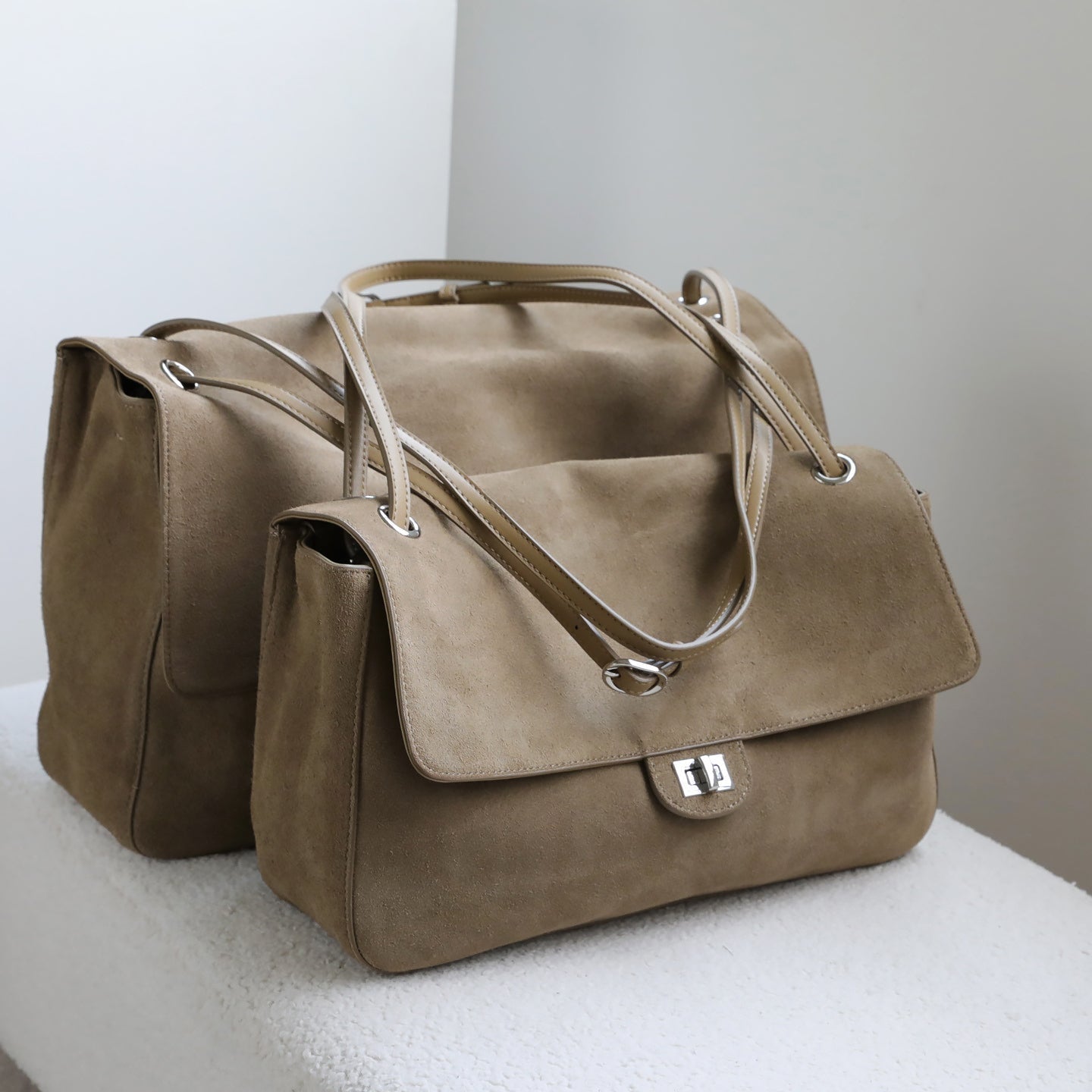 Lena Frosted Cowhide Retro Tote Bag