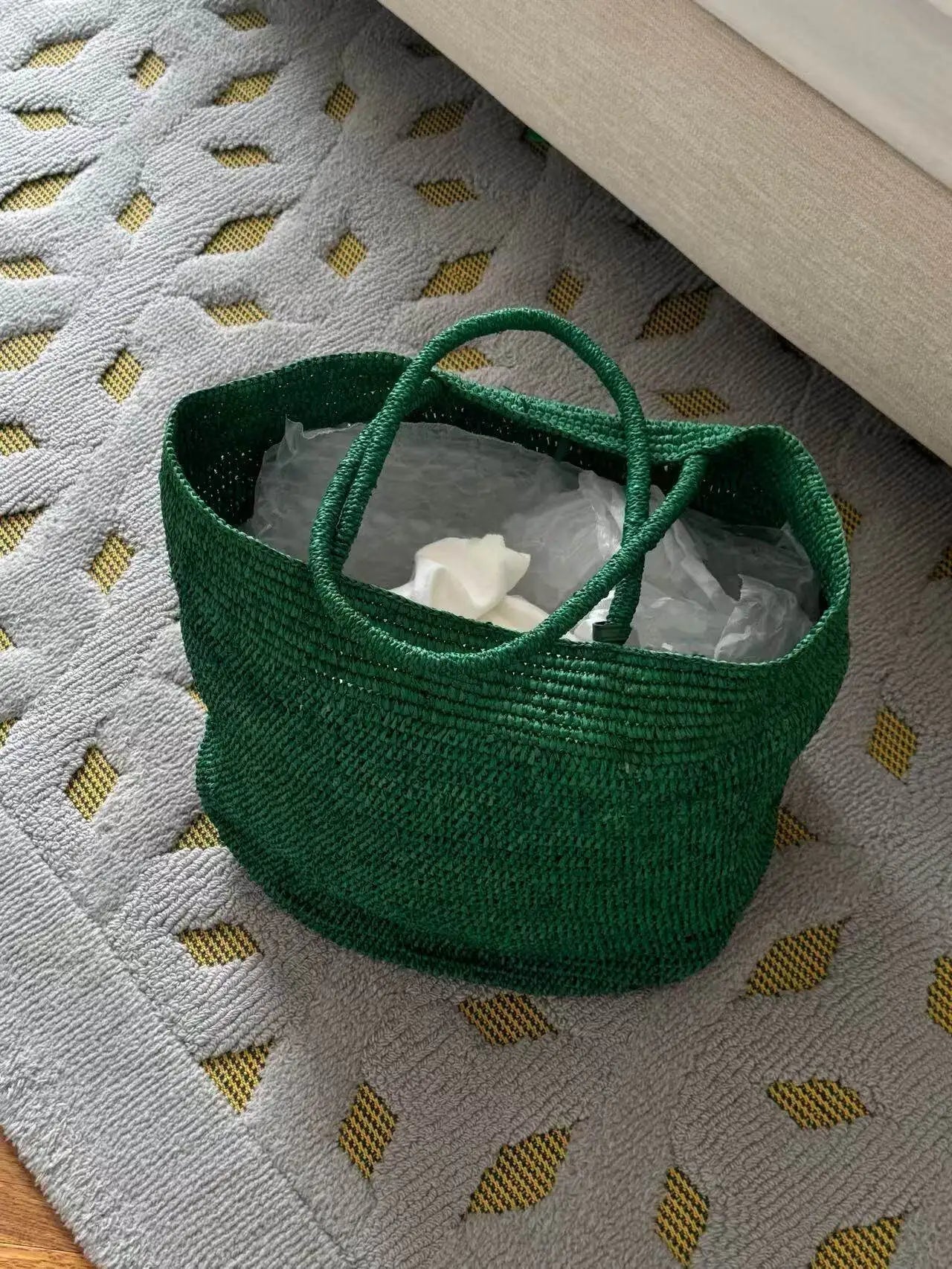Vivienne handvävd rattan-tote