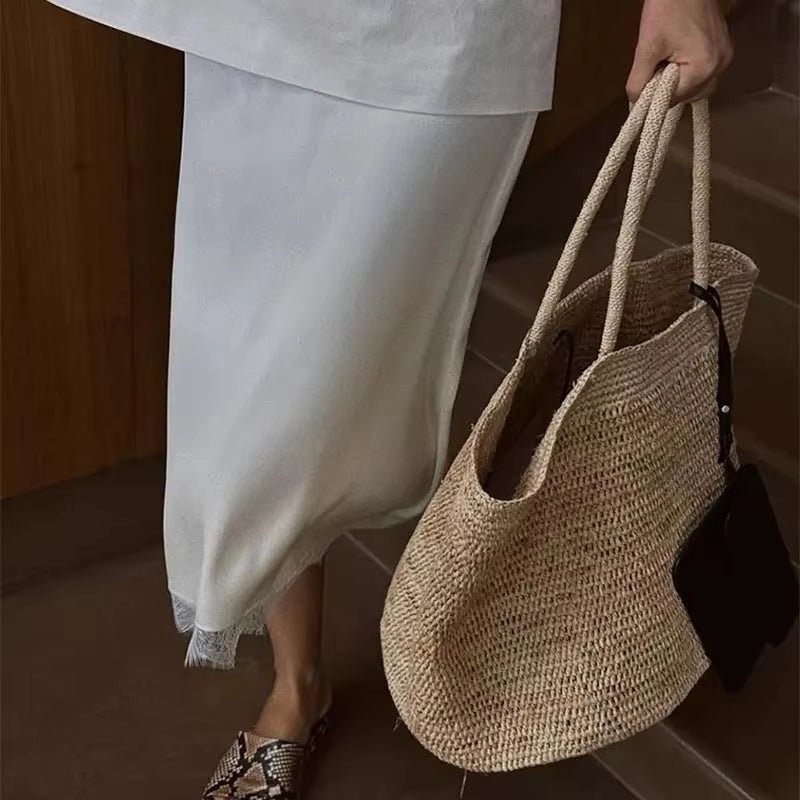 Vivienne handvävd rattan-tote
