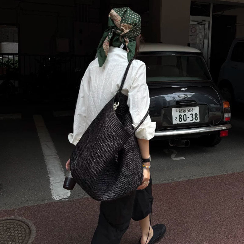 Vivienne handvävd rattan-tote