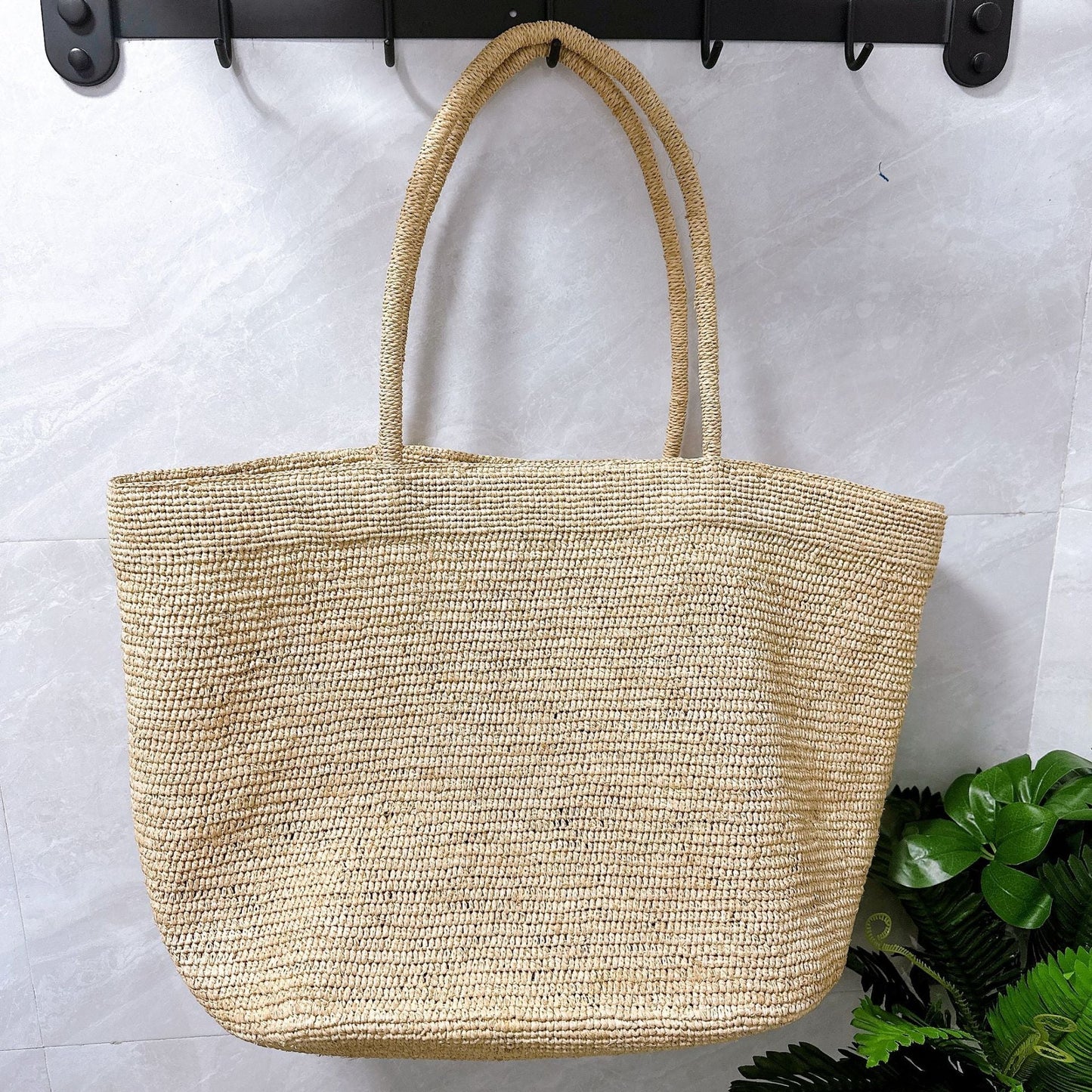 Vivienne handvävd rattan-tote