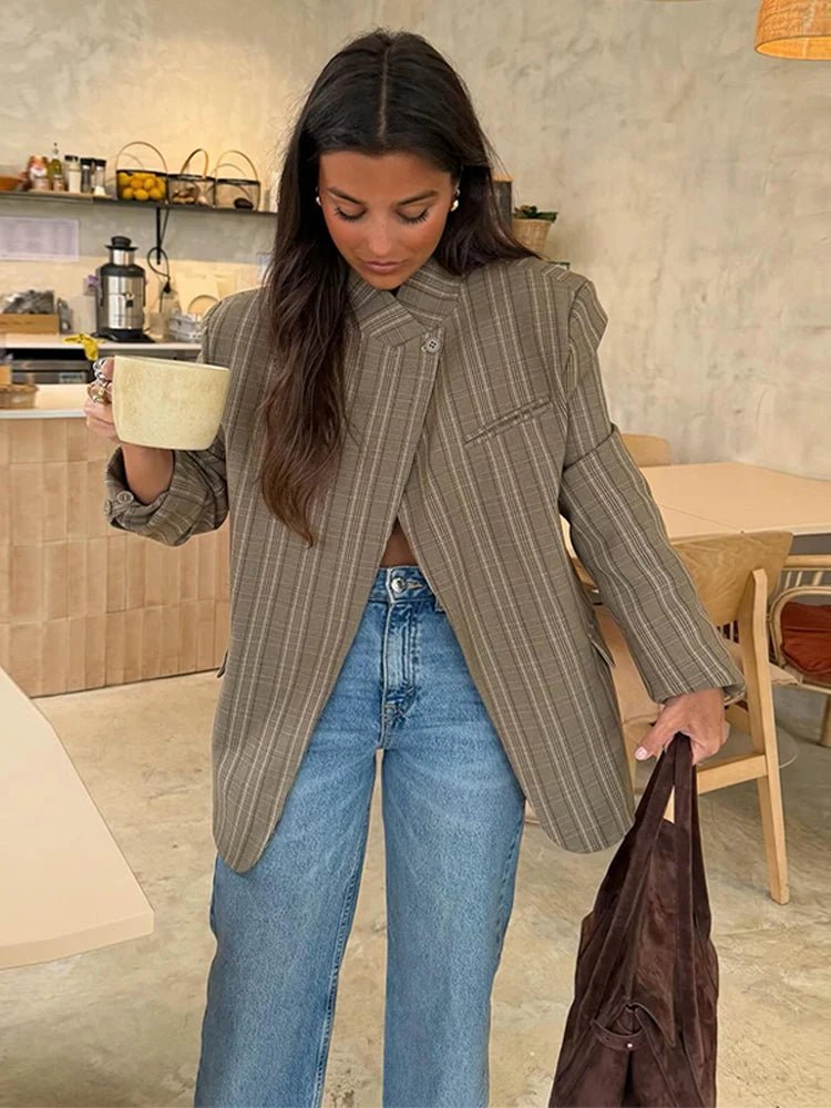 Melanie Rutig Blazer med Ståkrage
