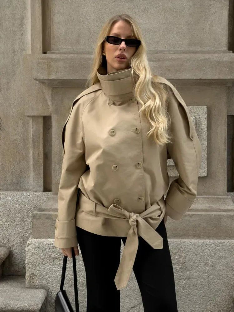 Maria Utility Trenchcoat med hög krage