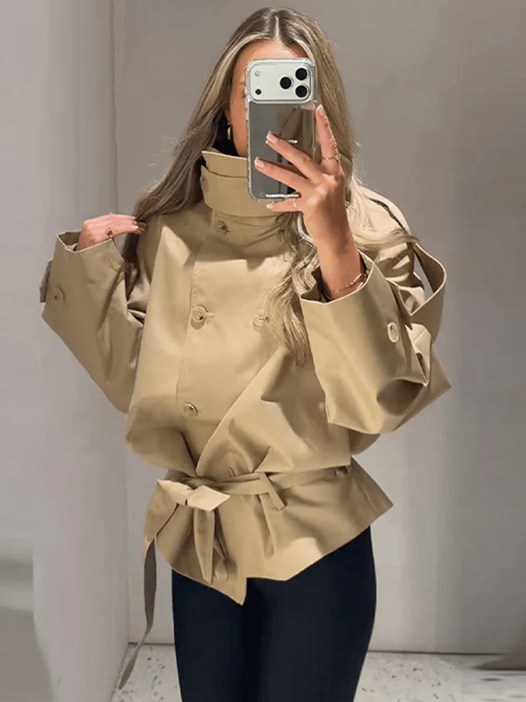 Maria Utility Trenchcoat med hög krage