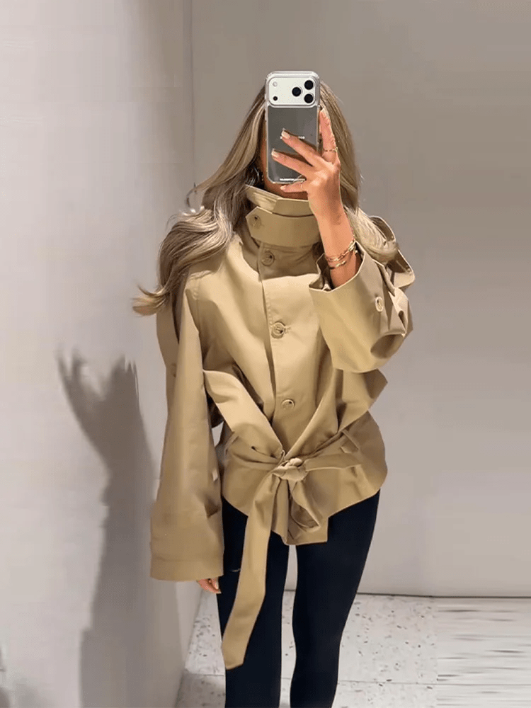 Maria Utility Trenchcoat med hög krage