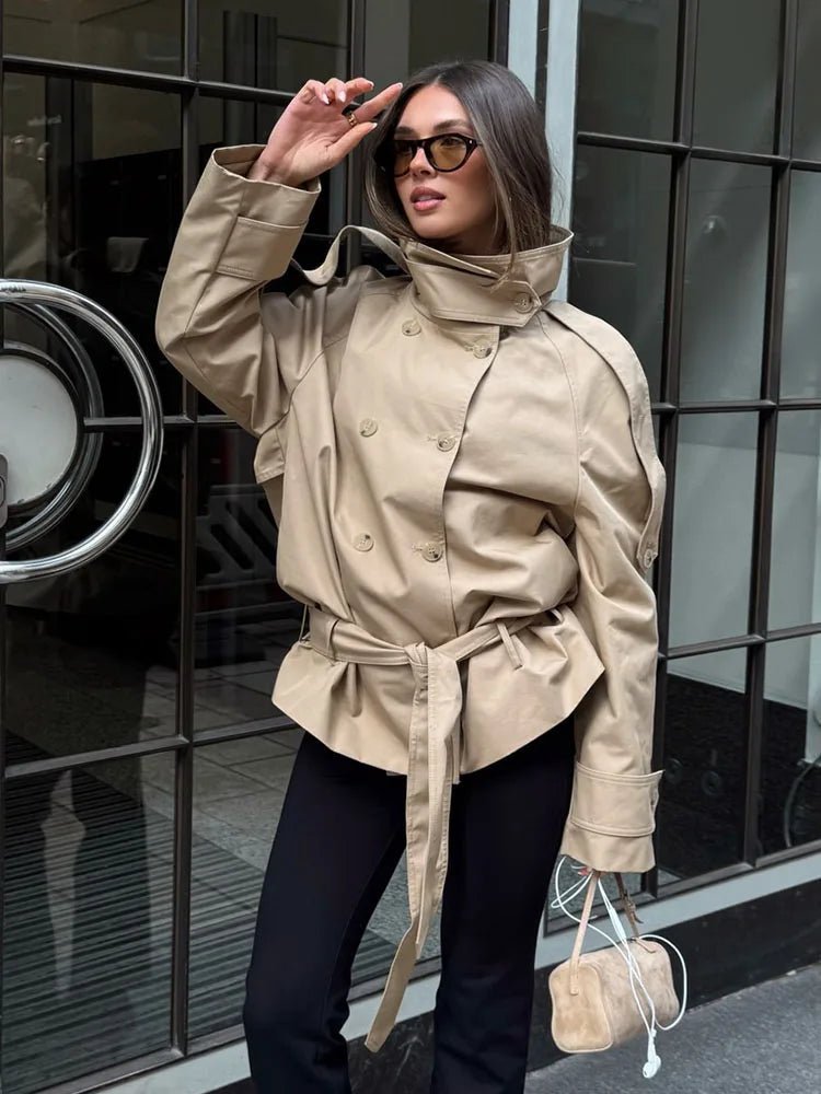 Maria Utility Trenchcoat med hög krage