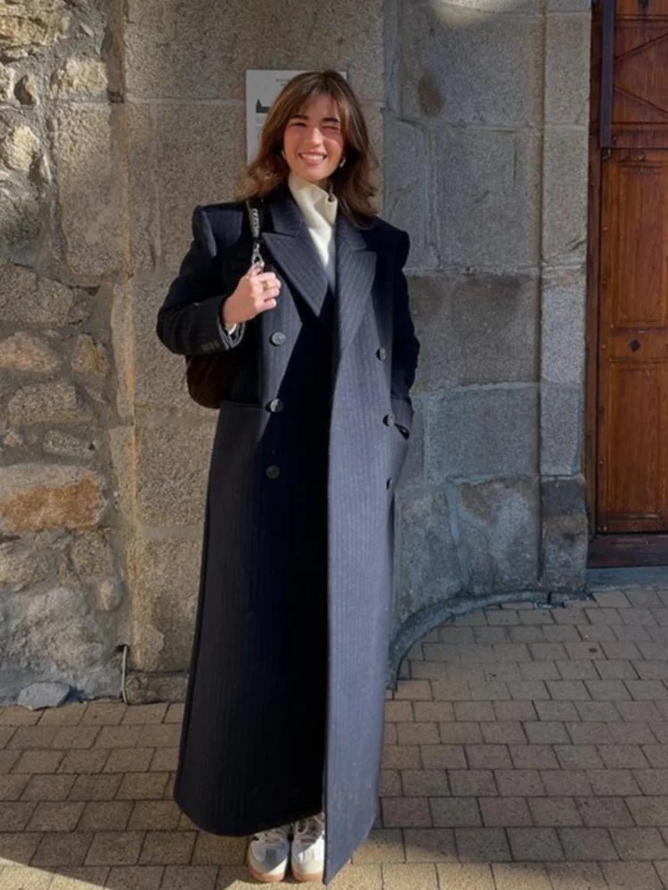 Mary dubbelknäppt lång kappa