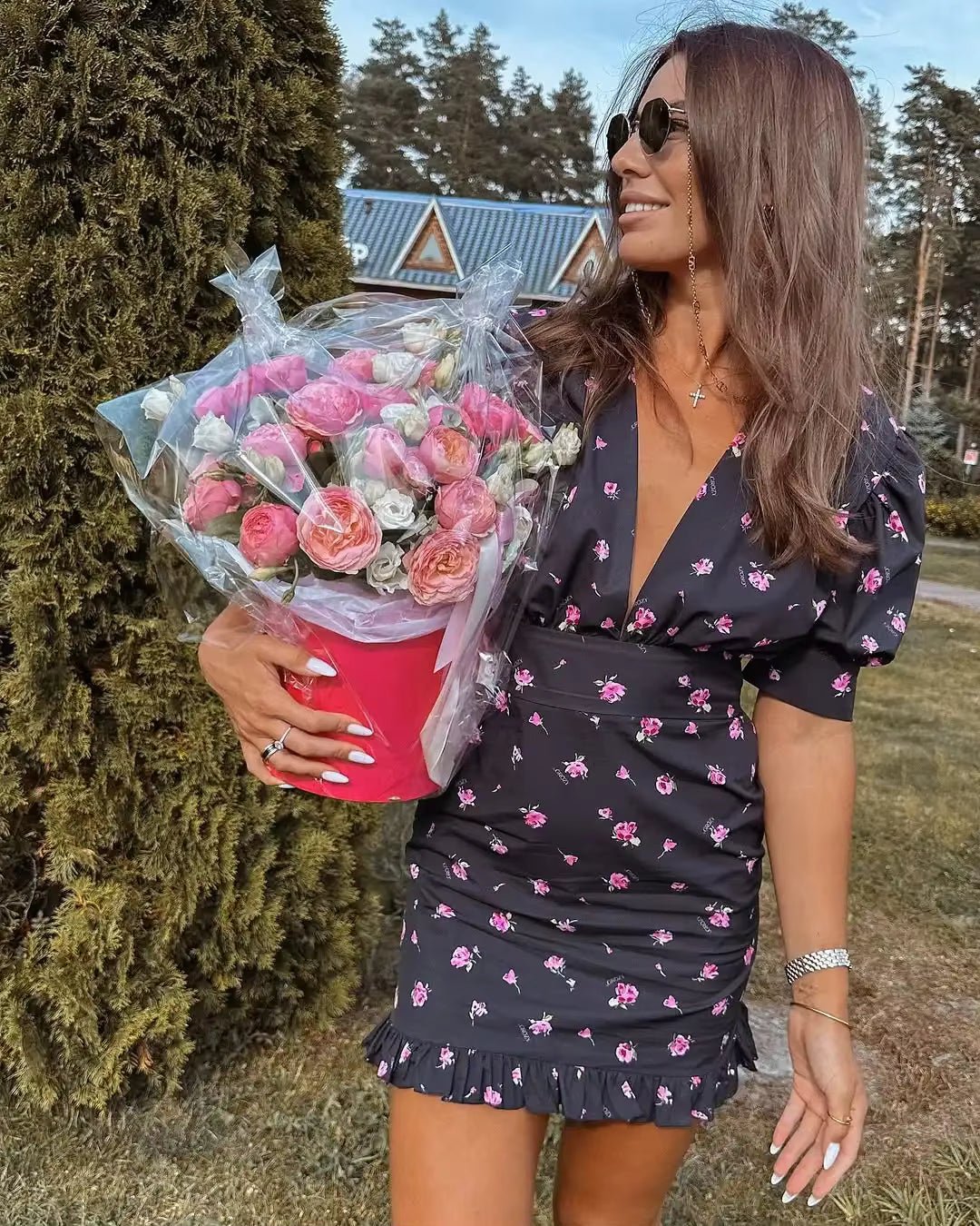 Natasha blommig miniklänning