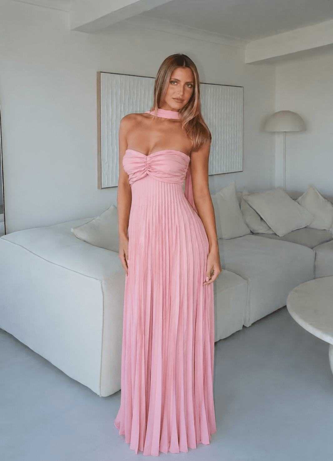 Ilaria mesh maxi-klänning med sjal