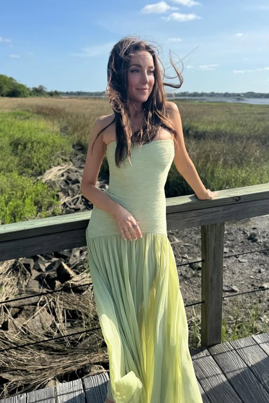 Barbra axelklänning maxi