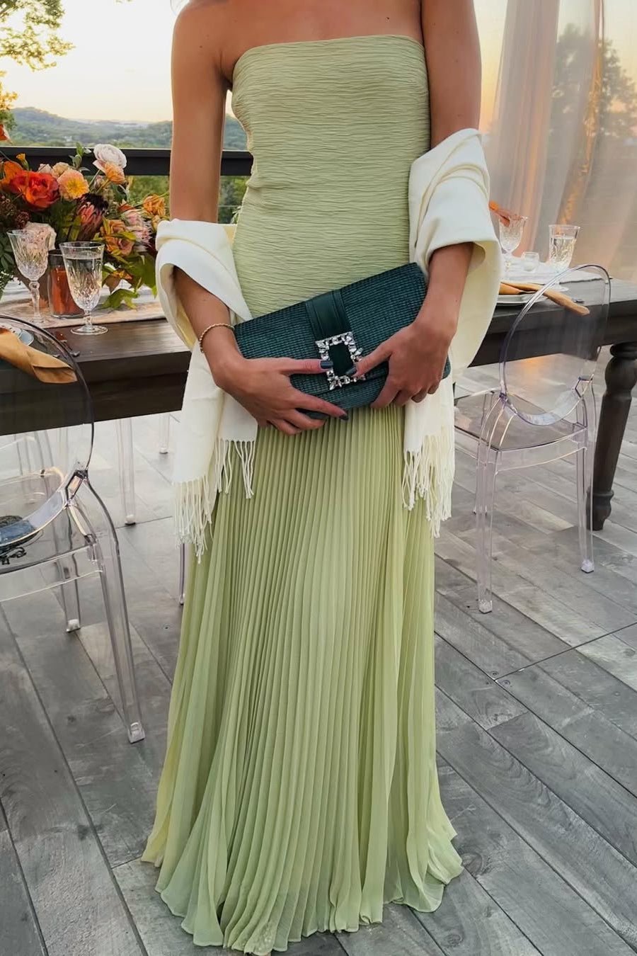 Barbra axelklänning maxi