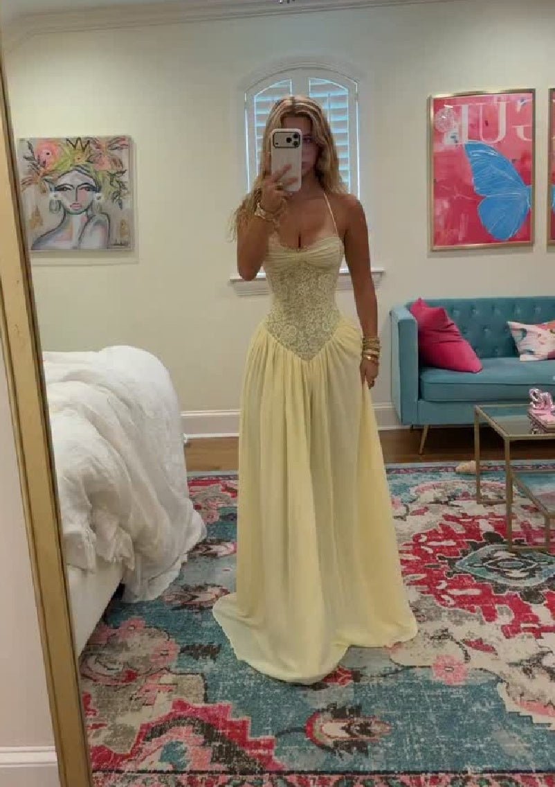 Erica Halter Corset Maxi Dress