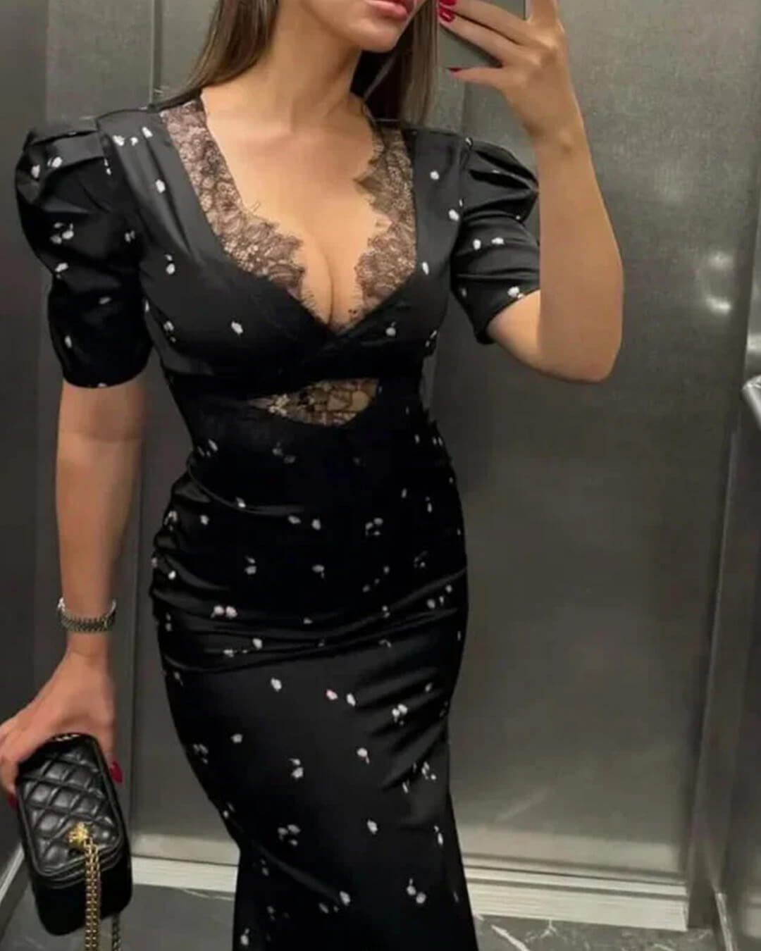 Celeste Puff Sleeve Lace Dress