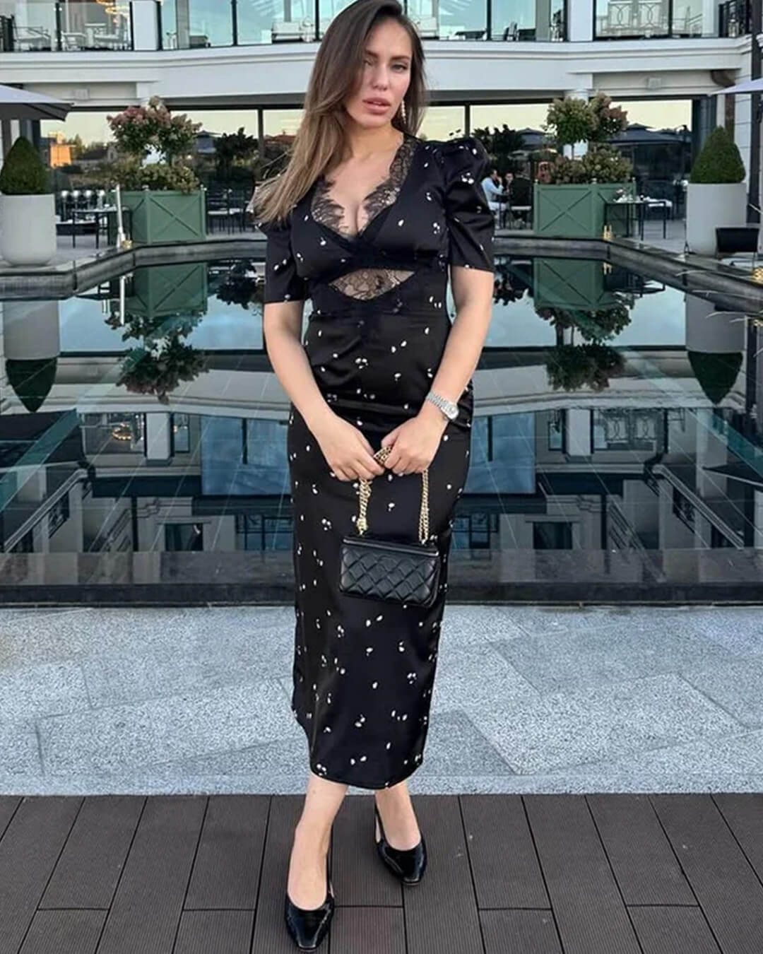 Celeste Puff Sleeve Lace Dress