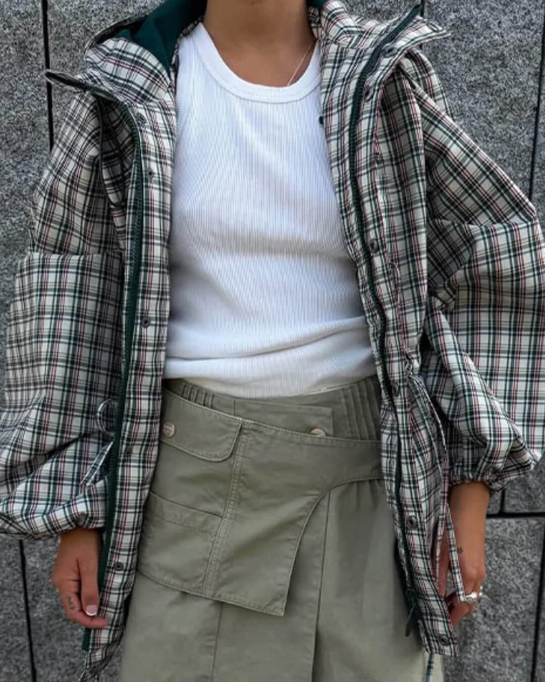 Gina Retro Plaid Hooded Jacket