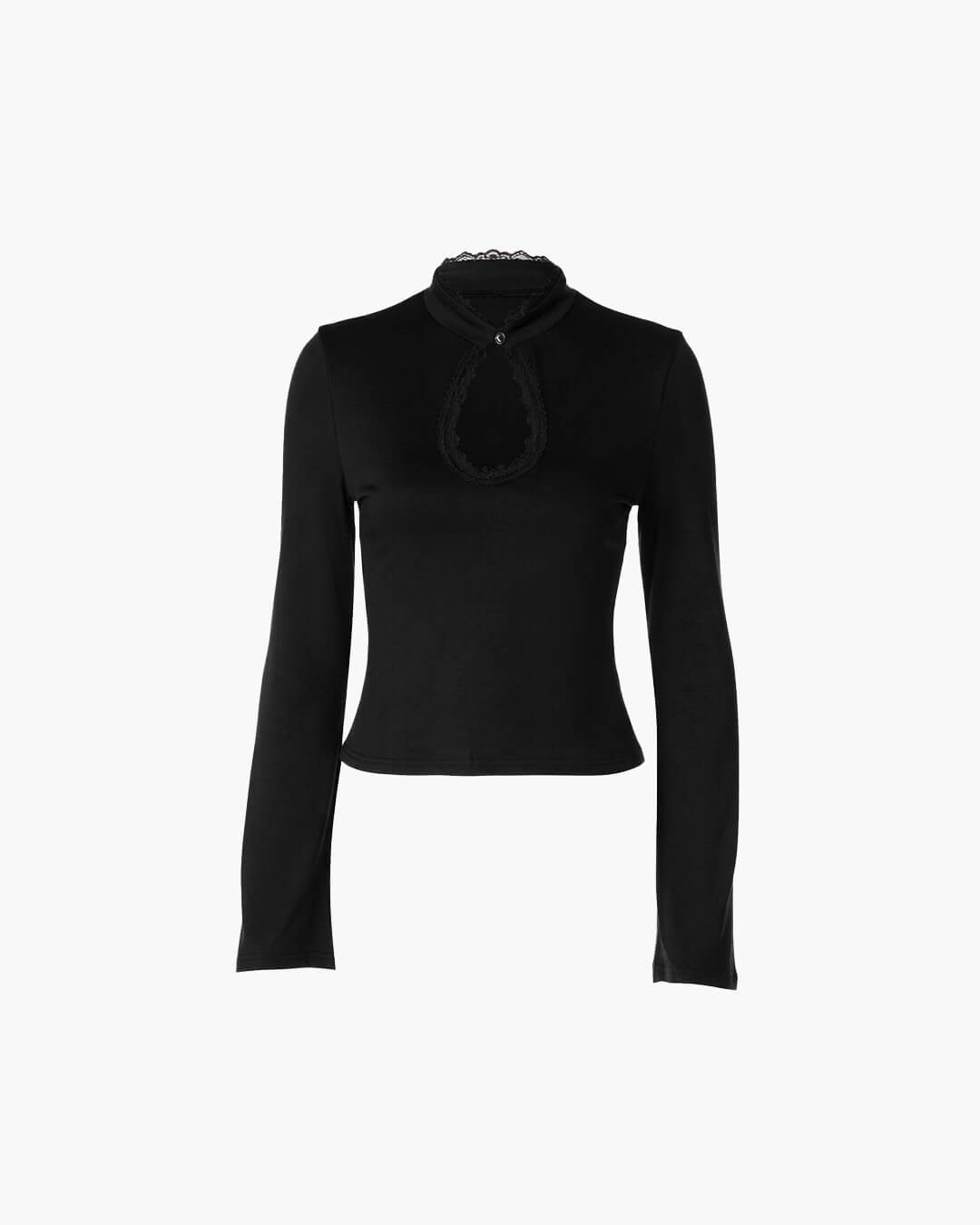 Rose High Neck Keyhole-blus